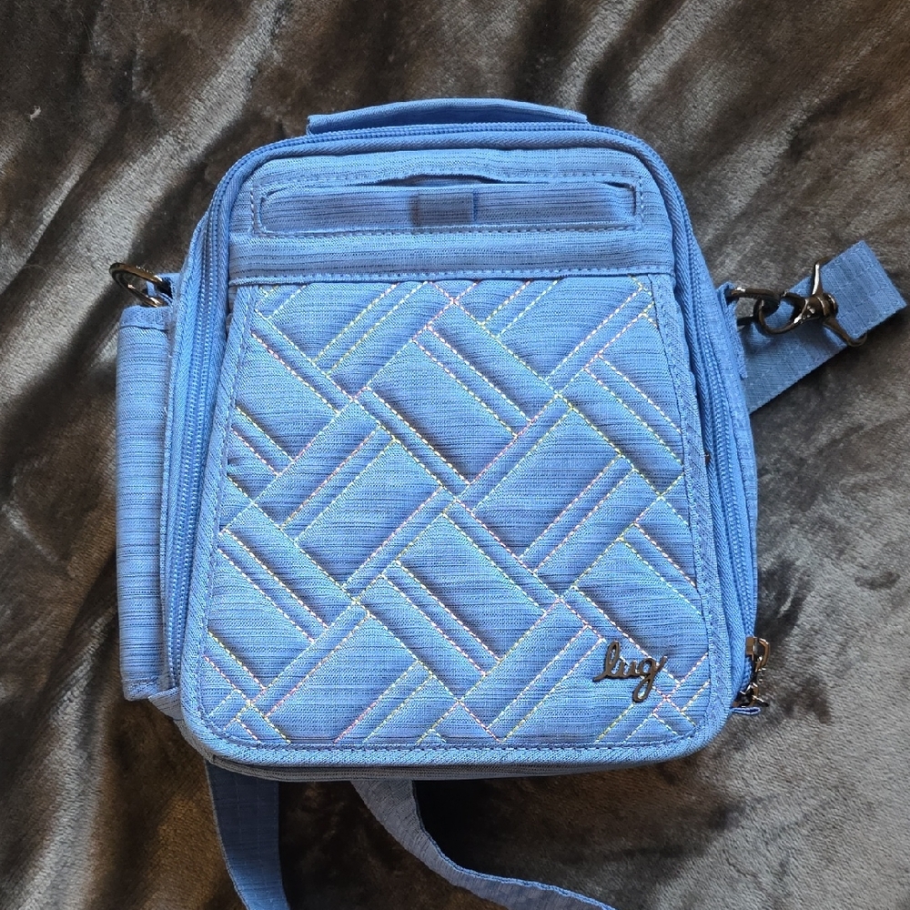 Lug Blue Quilted Crossbody Bag